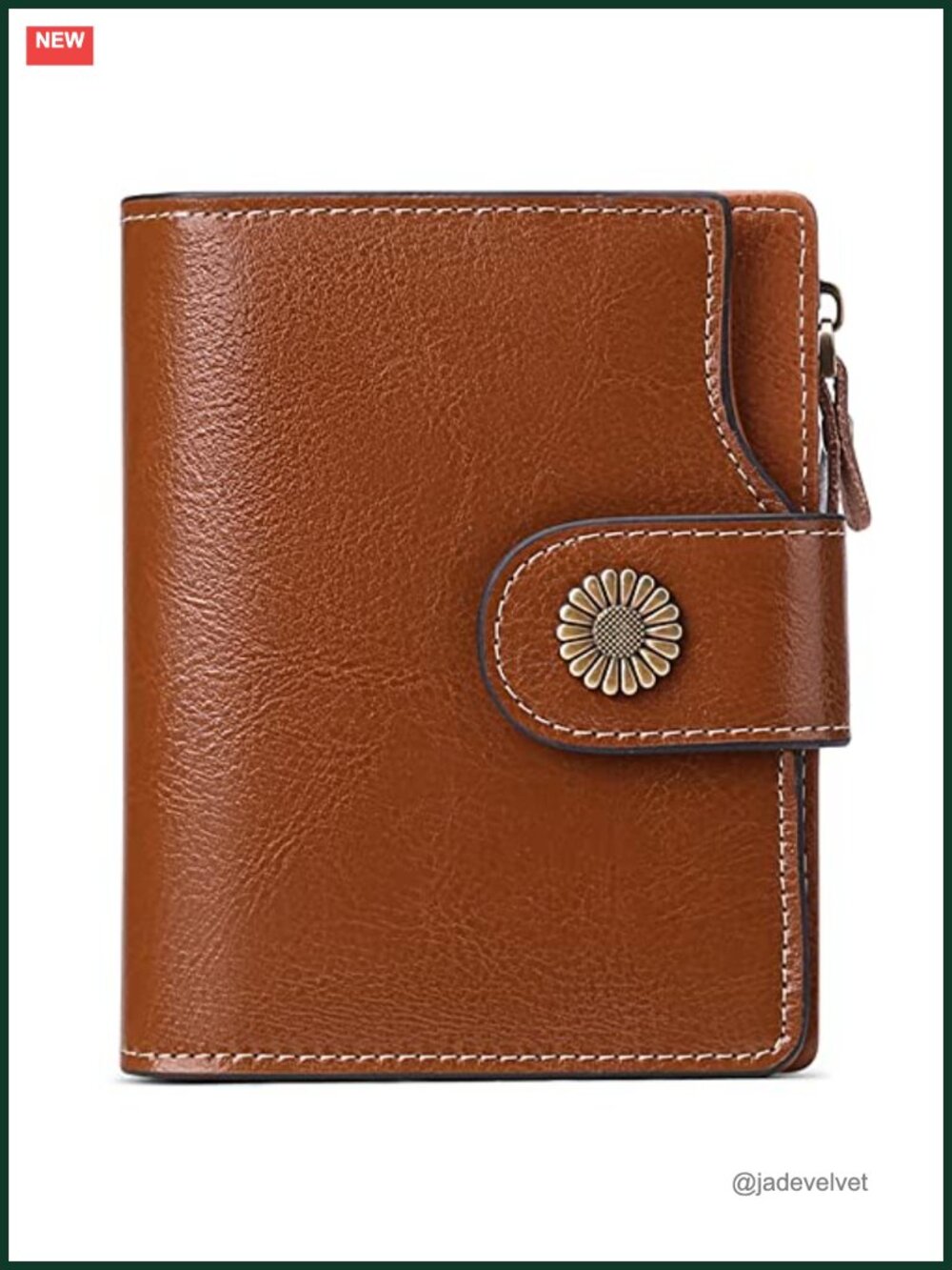 Genuine Leather Small Wallet for Women RFID Blocking Compact Size